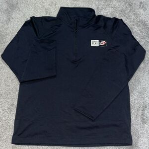 New Carolina Hurricanes Black T neck 1/4 zip NHL LS sweater sweatshirt shirt L